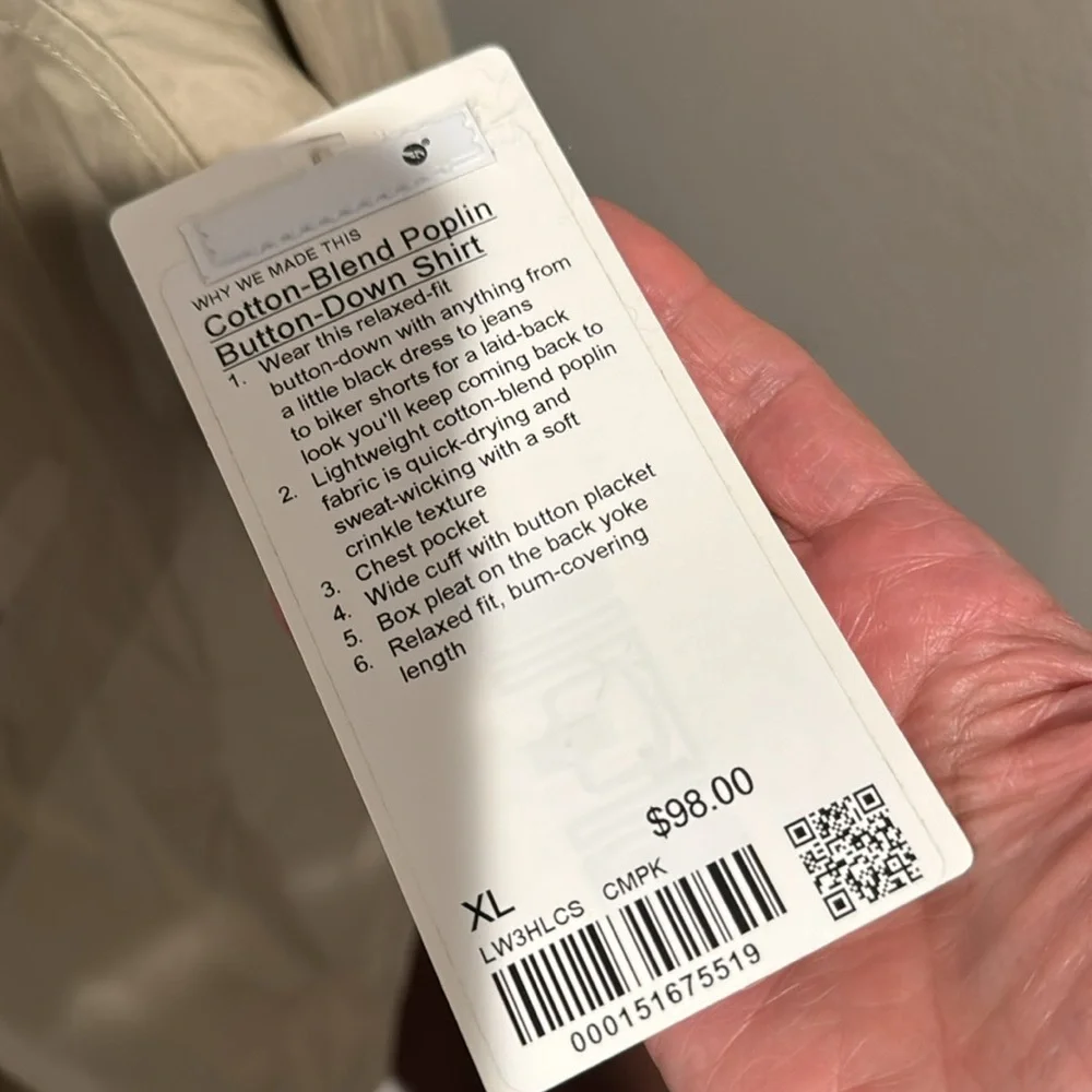 Lululemon NWT 🎉host pick🎉🎈cotton blend poplin button up shirt - Picture 7 of 12